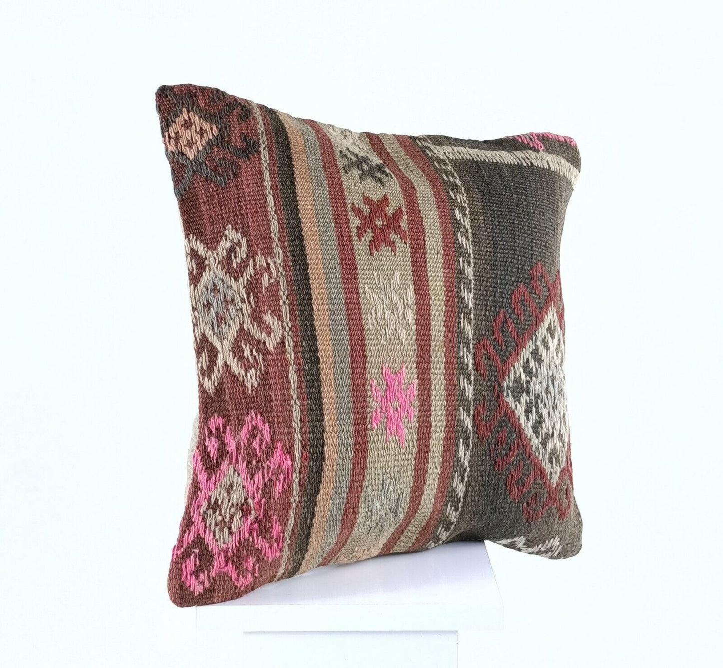 Oushak Kilim Pillow Cover 16x16 Handmade Rug Traditional Sofa Couch Cushion A587