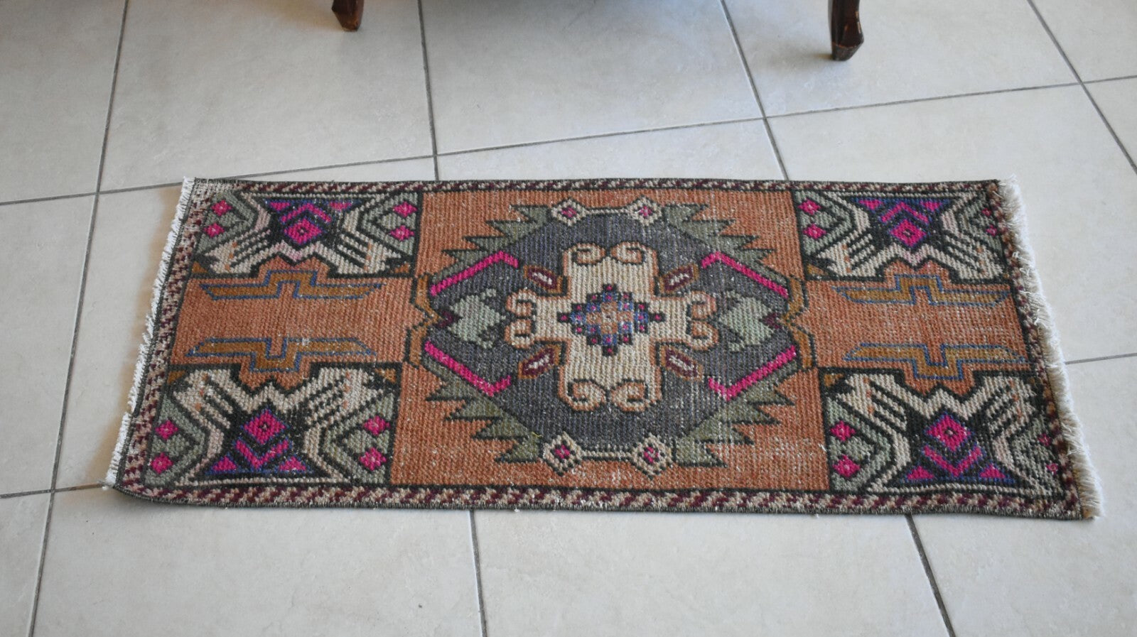 Turkish Runner 3.2x1.4 ft Runner Vintage Oushak Runner Small Faded Runner Y13