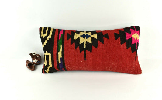 12x24 Kilim Pillow Cover Tribal Vintage Turkish Decorative Cushion Cover A2641