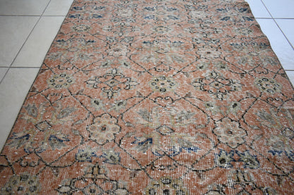 Vintage Oushak Rug 6.5x3.3 ft Turkish Floor Rug Faded Area Rug Oriental Rug U05