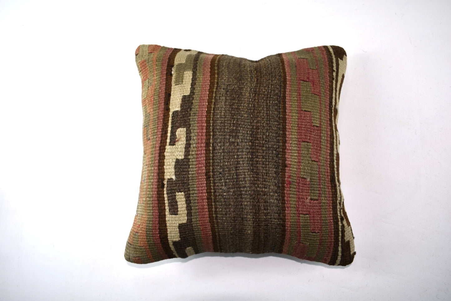 14"x14" Kilim Pillow Cover Handmade Turkish Tribal Ethnic Boho Rug Cushion 4269