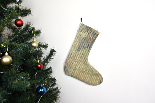 Kilim Christmas Stocking Vintage Rug Stocking Ethnic Decorative Xmas Socks S1002