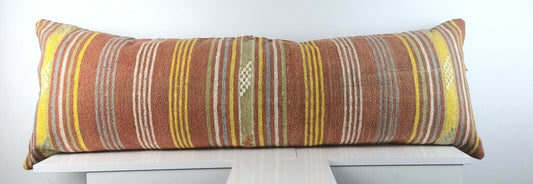 Extra Large Kilim Pillow Cover 16x48 Handmade Boho Ethnic Oriental Lumbar A1553