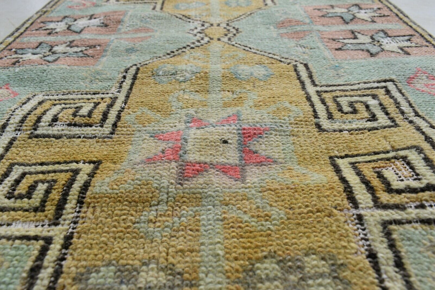 Turkish Runner 2.8x1.7 ft Mini Anatolian Rug Vintage Runner Turkish Runner Y108