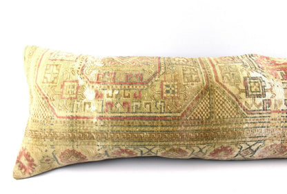 Extra Large Kilim Pillow Cover 16x48 Handmade Ethnic Turkish Rug Lumbar A3318