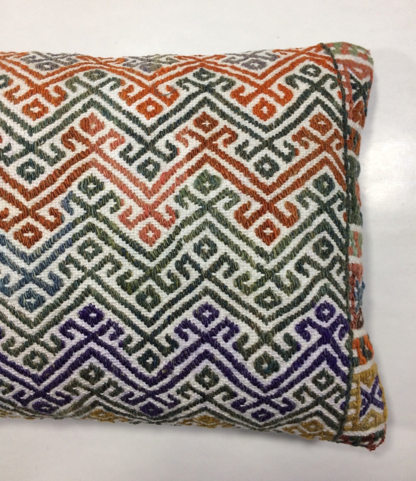 Kilim Pillow Cover 12x20 Handmade Turkish Rug Boho Ethnic Lumbar Cushion 884