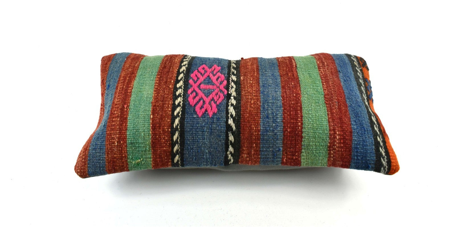10x20 Kilim Lumbar Pillow Cover Vintage Ethnic Oushak Kilim Pillow Cover 3354