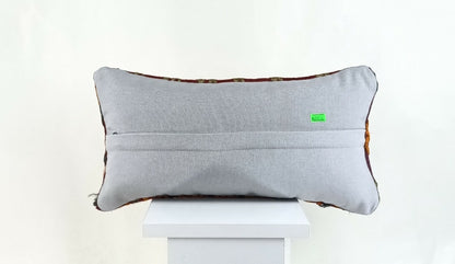 Kilim Lumbar Cover 8x16 in Handmade Oriental Rug Tribal Ethnic Pillow Case A1044