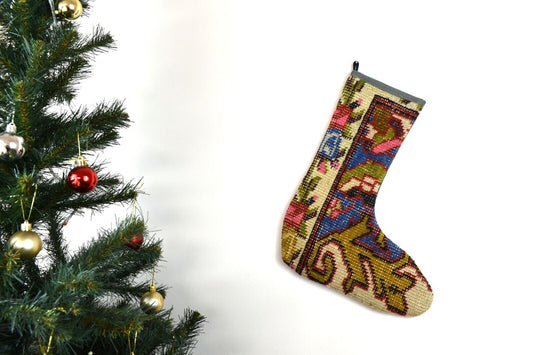 Kilim Christmas Stocking Vintage Rug Stocking Ethnic Decorative Xmas Socks S730