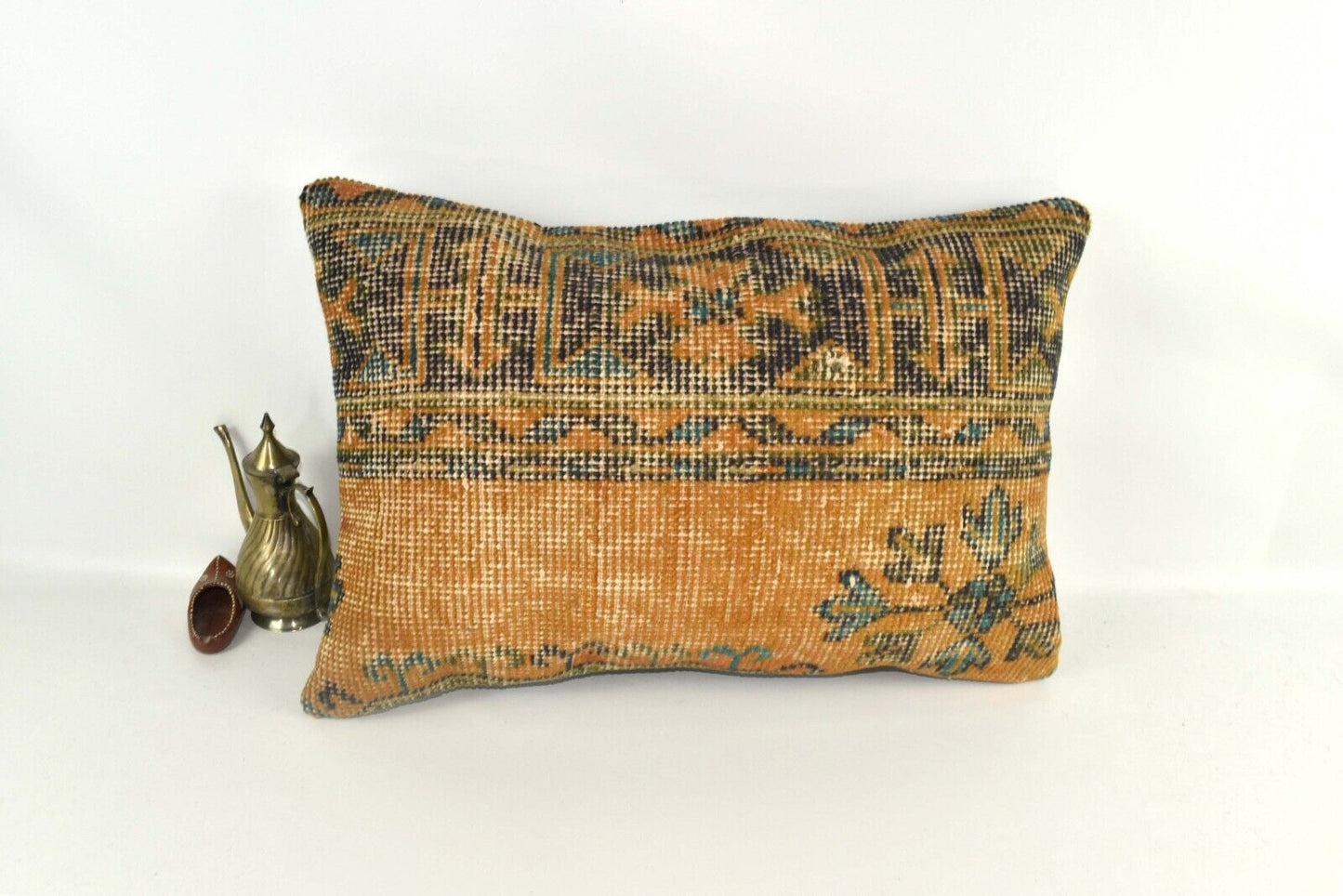 Kilim Pillow Cover 16x24 in Traditional Handmade Anatolian Lumbar Cushion A2344