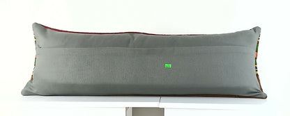 Kilim Pillow Cover 12x36 Handmade Oushak Decorative Rug Lumbar Cushion A1076