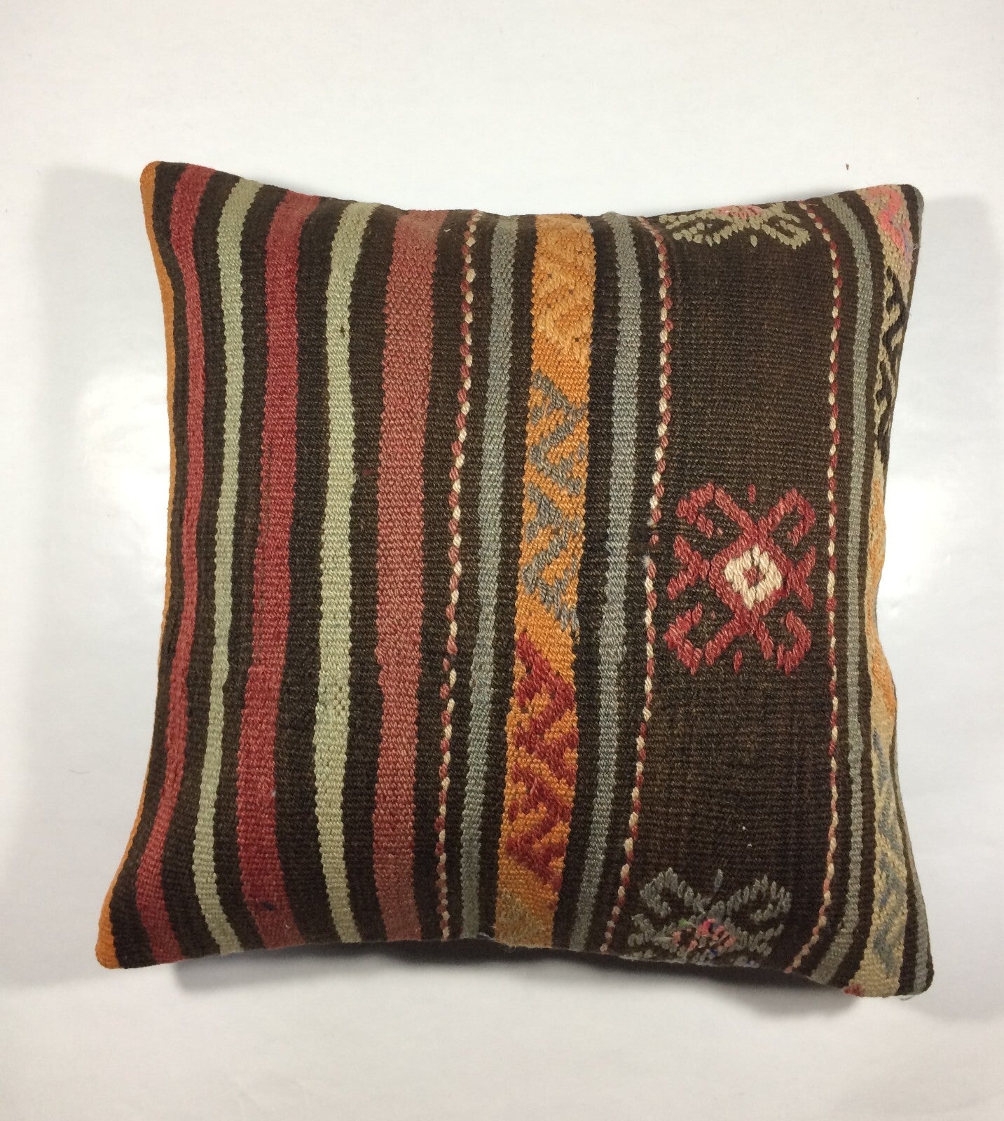 18"x18" Kilim Pillow Cover  Handmade Turkish Vintage Cushion Tribal Lumbar 704