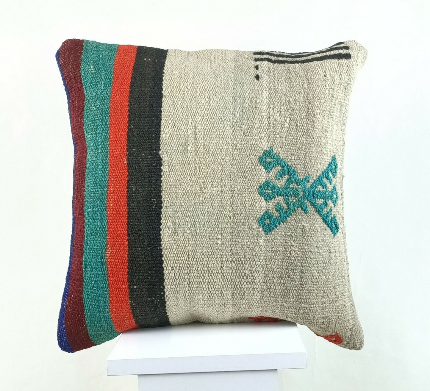 Kilim Pillow Cover 16x16 Oriental Traditional Handmade Bohemian Cushion A1138