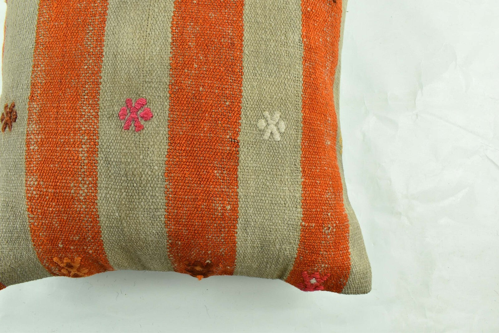 18"x18" Kilim Pillow Cover  Handmade Turkish Vintage Cushion Tribal Lumbar 3050