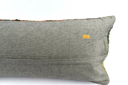 Kilim Pillow Cover 12x48 Vintage Handwoven Long Lumbar Pillow Cover  A3287