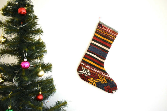 Vintage Christmas Decoration Kilim Christmas Stocking  Xmas Santa Socks S116