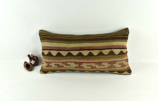 12x24 Kilim Pillow Cover Tribal Decorative Vintage Turkish Cushion Cover A2661