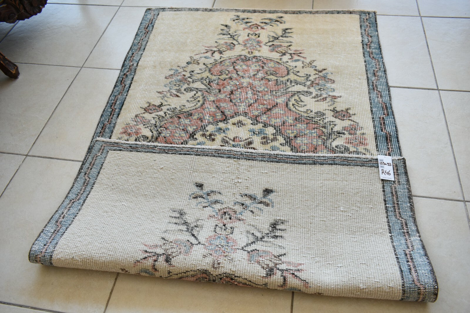 Small Turkish Runner 5.2x3 ft Vintage Runner Hallway Runner Handwoven Rug R46
