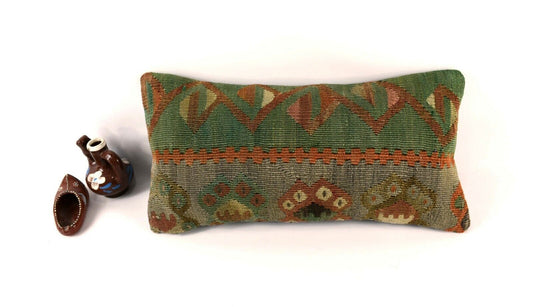 Kilim Pillow Cover 8x16 in Vintage Home Decorative Ethnic Lumbar Case A2961