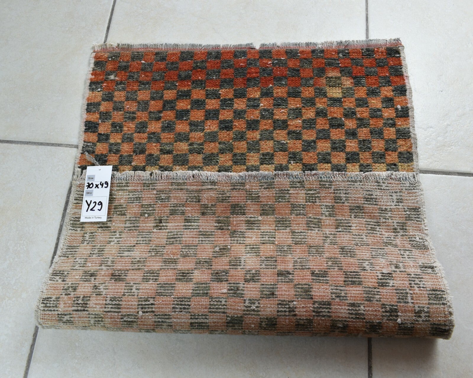 Turkish Runner 2.2x1.6 ft Runner Vintage Oushak Runner Small Faded Runner Y29