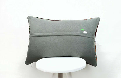 Handmade Kilim Pillow Cover 16x24 Vintage Rug Tribal Ethnic Bohemian Lumbar E482