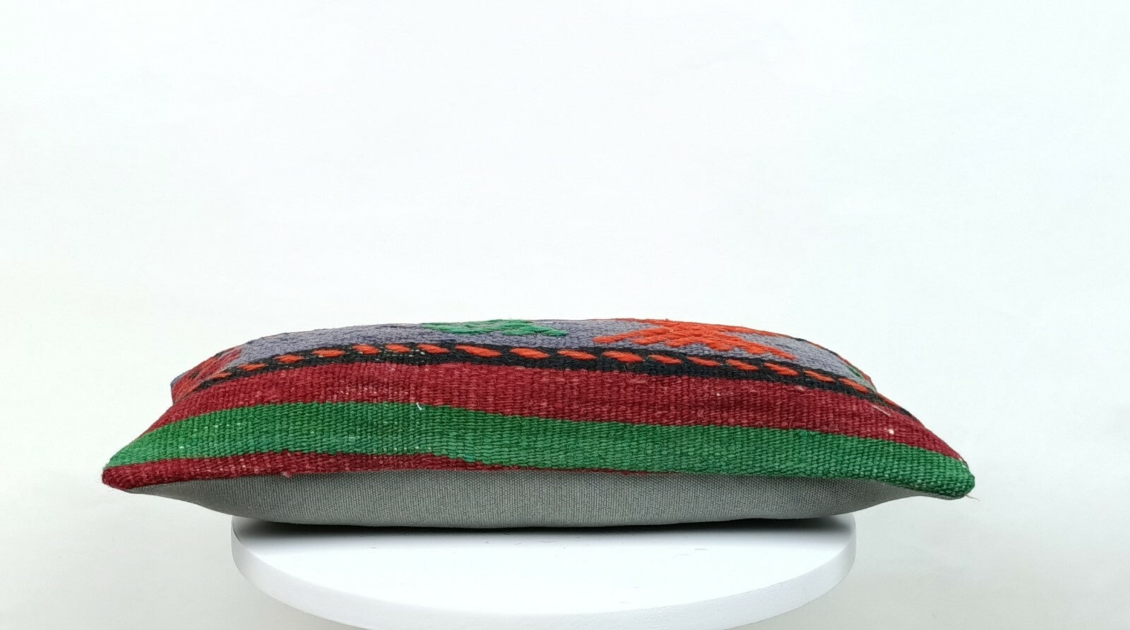 Turkish Kilim Pillow Cover 8"x16" Handknotted Vintage Tribal Lumbar Cushion E387