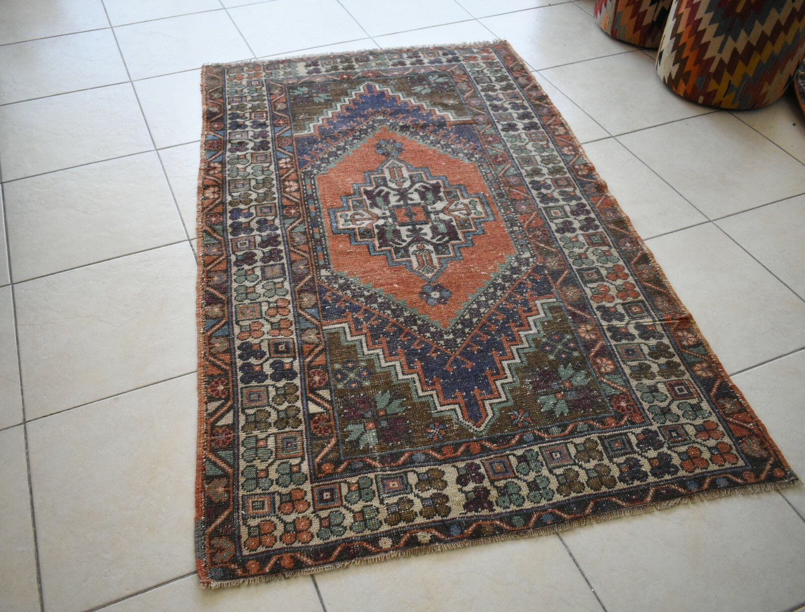 Faded Oushak Rug 5.8x3.5 ft Anatolian Rug Turkish Carpet Boho Floor Rug U09