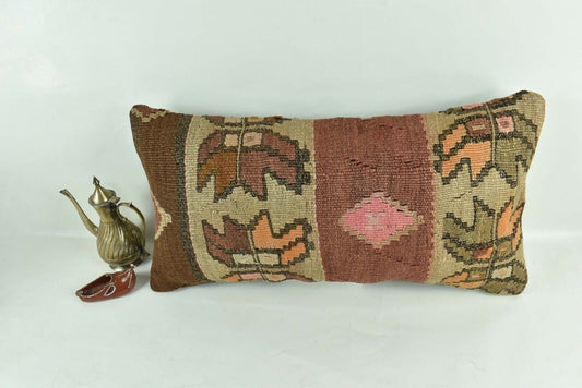 Home Decorative Handmade 12x24 Tribal Vintage Turkish Kilim Pillow Cover 2903