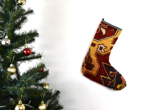 Kilim Christmas Stocking Vintage Rug Stocking Ethnic Decorative Xmas Socks S732