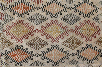 Oushak Small Kilim 2 x 3 ft Vintage Handmade Entryway Hallway Wool Runner C53