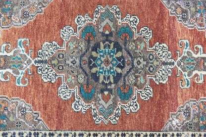 Oushak Runner 3x1.7 ft Vintage Turkish Rug Small Runner Anatolian Rug Y50