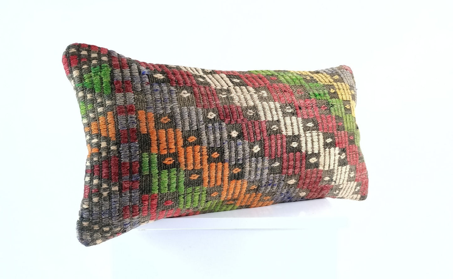 12x24 Kilim Lumbar Cushion Cover Turkish Tribal Vintage Ethnic Pillow E897