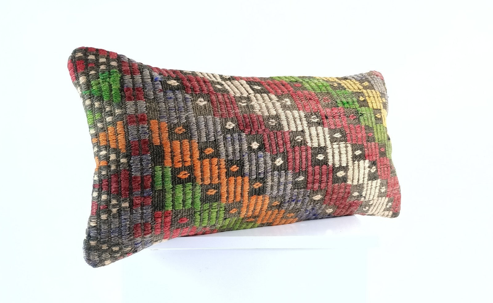 12x24 Kilim Lumbar Cushion Cover Turkish Tribal Vintage Ethnic Pillow E897