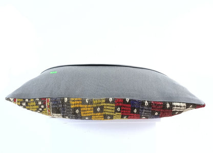 Kilim Pillow Cover 16x24 Tribal Vintage Turkish Carpet Lumbar Pillow Cover 1954