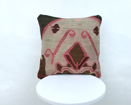 16x16 Ethnic Vintage Turkish Rug Pillow Cover Home Decorative Boho Cushion 1626