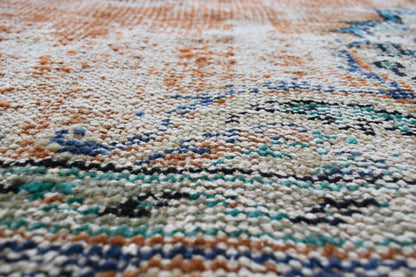 Large Turkish Rug 8.4x5.6 ft Vintage Rug Faded Oushak Rug Living Room Carpet B16