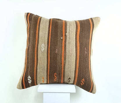 Kilim Pillow Cover 20x20 Home Decorative Handmade Ethnic Oushak Rug Pillow A1210