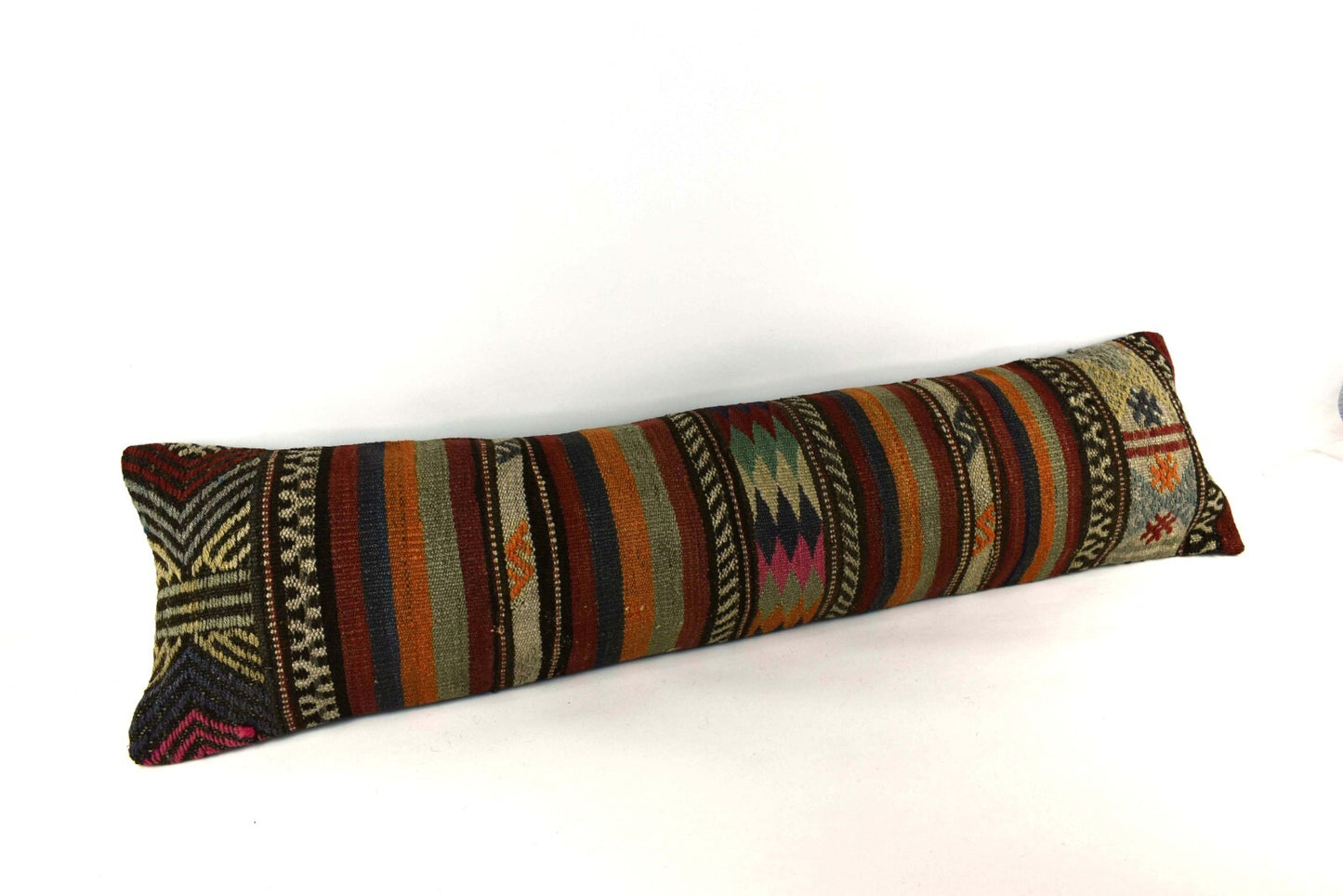 12x48 Vintage Rug Pillow Cover Handwoven Kilim Lumbar Pillow Cover 4339