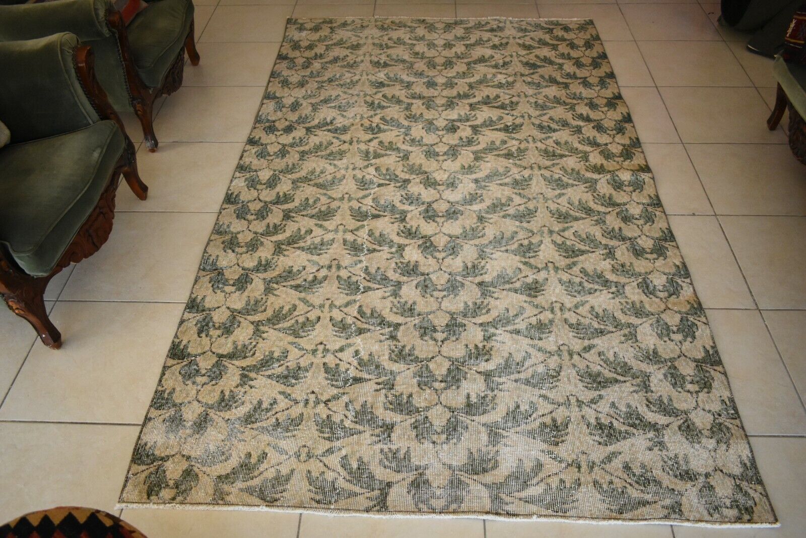 Large Oushak Rug 8.5x5 ft Vintage Rug Faded Turkish Rug Living Room Carpet B02