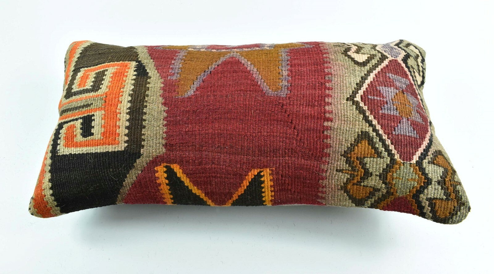 Kilim Lumbar Pillow Cover 10x20 Decorative Sofa Couch Handmade Cushion A1771