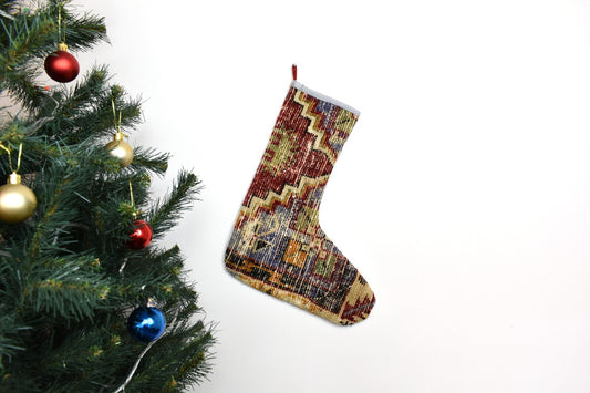 Kilim Christmas Stocking Vintage Rug Stocking Ethnic Decorative Xmas Socks S940