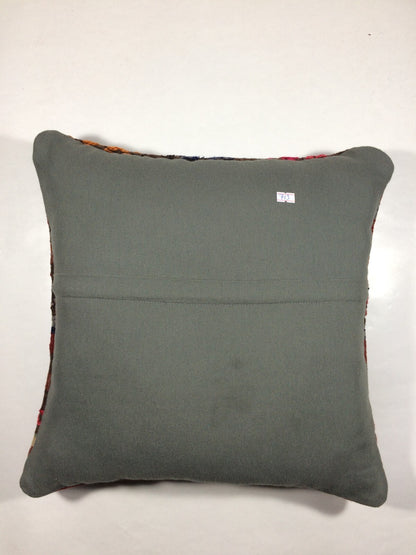 18"x18" Kilim Pillow Cover  Handmade Turkish Vintage Cushion Tribal Lumbar 713