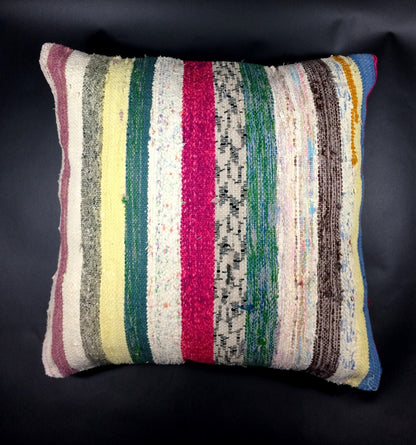 18"x18" Kilim Pillow Cover  Handmade Turkish Vintage Cushion Tribal Lumbar 628