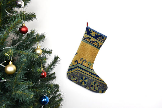 Kilim Christmas Stocking Vintage Rug Stocking Ethnic Decorative Xmas Socks S942