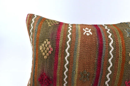 16x24 Kilim Pillow Cover Handmade Vintage Anatolian Lumbar Cushion Cover 4783