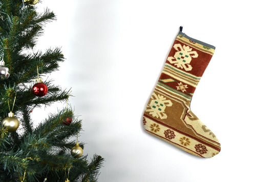 Kilim Christmas Stocking Vintage Rug Stocking Ethnic Decorative Xmas Socks S704