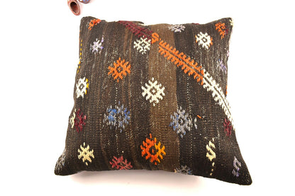 24x24 Kilim Pillow Cover Large Vintage Oushak Rug Ethnic Sofa Cushion A2899
