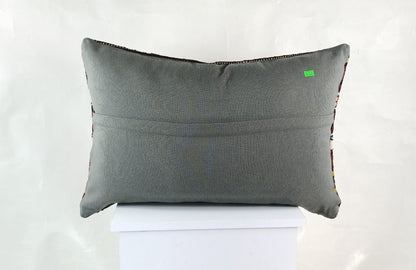 Kilim Pillow Cover 16x24 Tribal Vintage Turkish Carpet Lumbar Pillow Cover 1776