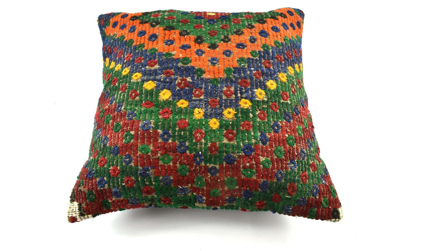 20x20 Kilim Pillow Cover Handmade Vintage Oushak Kilim Cushion Cover 3525