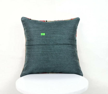 Kilim Pillow Cover 14x14 Handmade Anatolian Traditional Ottoman Cushion  A334